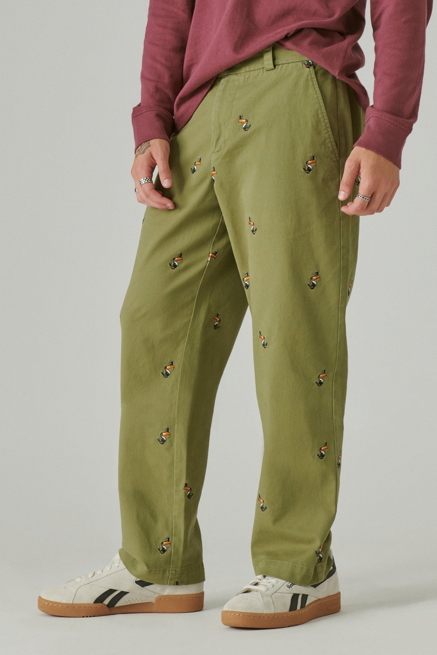 guinness embroidered washed chino pant